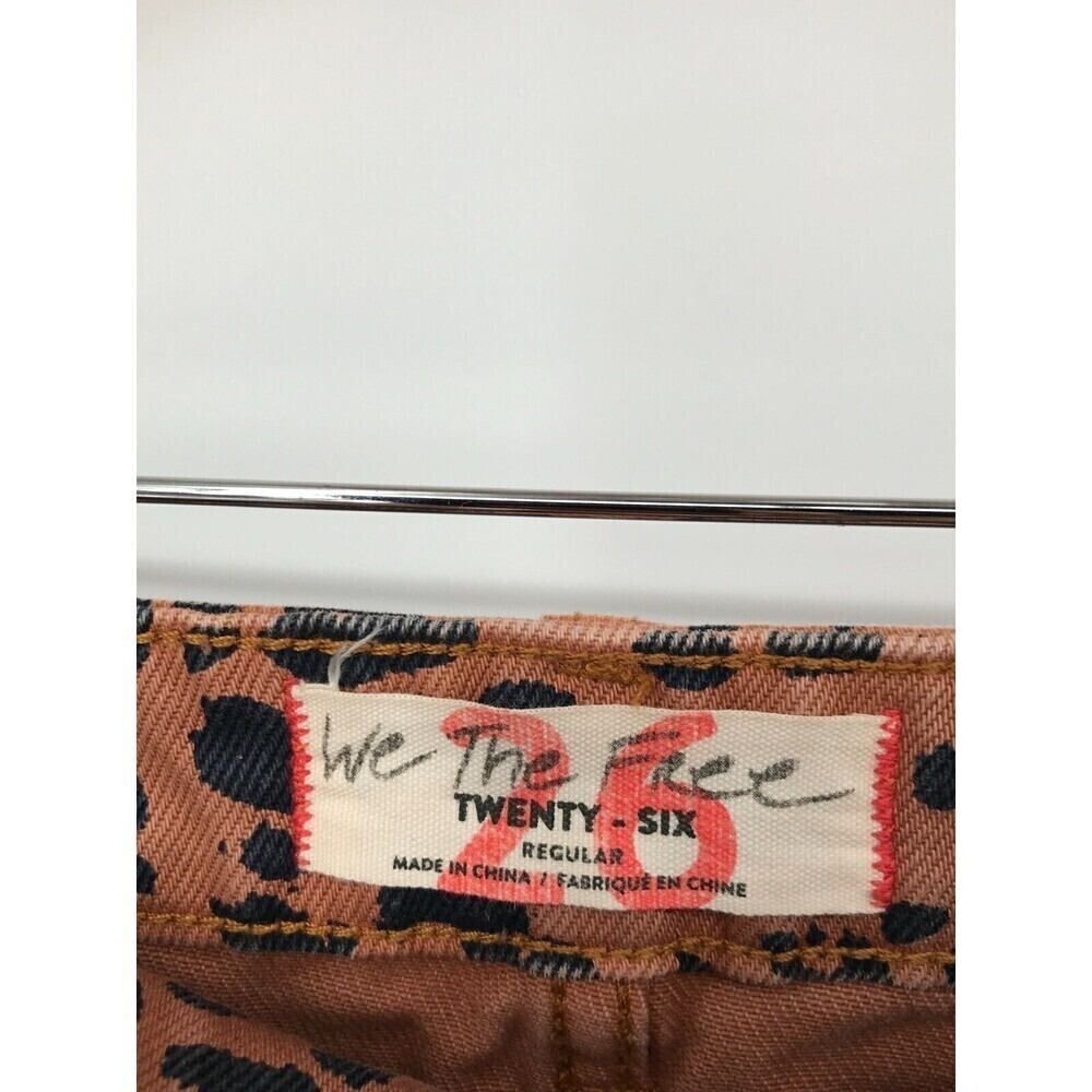 We The Free Free People Leopard Print Zip Front Denim Mini Skirt Tan Black 26 - Picture 5 of 10